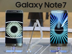 Samsung Electronics said Thursday, Oct. 13, 2016, it has expanded its recall of Galaxy Note 7 smartphones in the U.S. to include all replacement devices the company offered as a presumed safe alternative after the original Note 7s were found prone to catch fire. (AP Photo/Lee Jin-man)