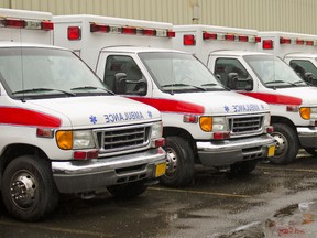 A fleet of ambulances are pictured in this file photo. (tfoxfoto/Getty Images)