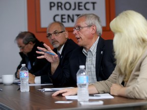 Emily Mountney-Lessard/The Intelligencer
Councillor Jack Miller questions a component of a Build Belleville project during the Mayor's Implementation Team meeting on Thursday.