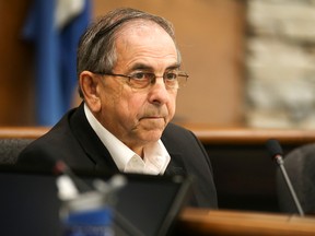 Tim Miller/The Intelligencer
Coun. Garnet Thompson speaks during a Hastings County social services committee meeting on Wednesday in Belleville. Thompson fell short in his bid to increase a contract with the Red Cross by $500 more than what was proposed.