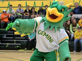 Glendale High School introduced its new mascot Wednesday at House Assembly. (CHRIS ABBOTT/TILLSONBURG NEWS)