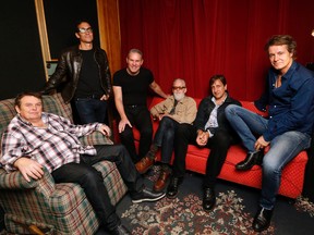 Members of group Blue Rodeo, Bazil Donovan, Glenn Milchem , Colin Cripps, Greg Keelor, Michael Boguski and Jim Cuddy, at the announcement of their new album and winter tour of Canada at their studio in Toronto in Toronto, Ont. on Thursday October 13, 2016. (Michael Peake/Postmedia Network)