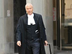 Lawyer Randall Barrs leaves the 361 University courthouse on Thursday, October 13, 2016. (Jack Boland/Toronto Sun)