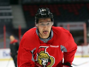 Sens winger Mark Stone was among those polishing up their defensive play yesterday. (Jean Levac/Postmedia Network)