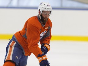 Eric Gryba was practising with the Oilers Thursday at the community rink at Rogers Place in advance of Friday's game in Calgary. (Ian Kucerak)