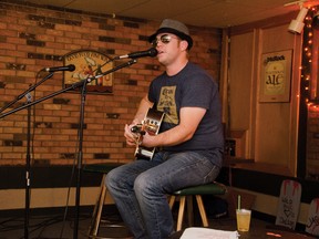 Tanner Riedel's solo acoustic project Ryedell debuted in hometown Pincher Creek last week and was welcomed warmly by friends, family and new faces at Excuses. | Caitlin Clow photo/Pincher Creek Echo