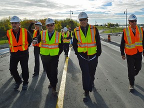 Submitted photo
City officials are seen here on the new Bay Bridge Road Bridge Friday.