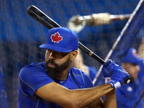 Dalton Pompey takes some batting practice ahead of the AL Championship Series at the Rogers Centre in Toronto on Tuesday, Oct. 11, 2016. (Dave Abel/Toronto Sun)