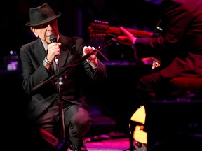 Singer/musician Leonard Cohen performs at Radio City Music Hall on April 6, 2013 in New York City. (Jemal Countess/Getty Images)