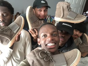Wency Lopez and his friends waited in the cold for a chance to buy the Adidas Yeezy boost 750.