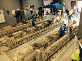 Masonry experts will take part in a bricklaying competition Friday, Oct. 21 in Edmonton. Last year the annual regional competition was held in Calgary, Alta. (Supplied photo)
