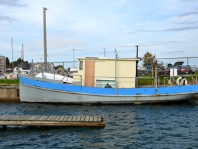 The Bluefin tugboat may be the first built at Owen Sound's Russel Brothers factory. The boat was just listed for sale and its owner intends to move it to Toronto Nov. 1. (Scott Dunn/The Sun Times)