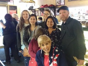 Alan Phillips/For The Sudbury Star
Northern Ontarian roofer and author John Hurley, his family and friends meet our Bonnie in New York City  at Sarge's Deli for a delicious brunch to celebrate the happy publication of his first novel.