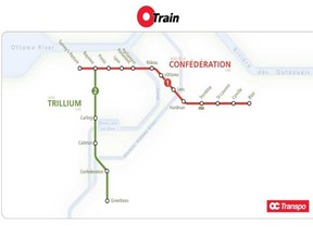 OC Transpo is using two colours to differentiate the Confederation Line LRT and Trillium Line. It might cause problems for people who have a red-green colour blindness, an advocate says.OC TRANSPO