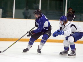 Sudbury Wolves prospect Christian Gaudreau, pictured here during Sudbury Wolves training camp in early September, is flourishing with the NOJHL's French River Rapids this season. The Wolves' ninth-round pick from last spring hopes to play for his hometown OHL team one day. Gino Donato/The Sudbury Star