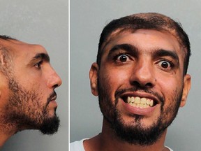 This Monday, Oct. 17, 2016, photo provided by the Miami-Dade Corrections and Rehabilitation Department shows Carlos Rodriguez, who is facing arson and attempted first-degree murder charges. Investigators said Rodriguez told them he set a mattress on fire, adding he wanted to burn the house down so he could build a new, "two-story house." (Miami-Dade Corrections and Rehabilitation Department via AP)