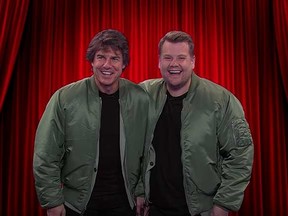Tom Cruise and James Corden on The Late Late Show Wednesday night.