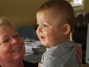 Donna Souza, and her grandson Bryson. Souza took in her grandson after her daughter who is battling drug addiction couldn't take care of him. On Monday, Souza got an eviction notice, which gives her 30 days to move out. (Screen Capture