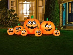 An inflatable pumpkin patch makes your Halloween zany and fun.
