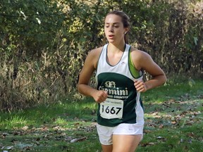 Glendale's Victoria Kyriakopoulos finished 14th in the TVRA senior girls cross-country race Wednesday in London. (GREG COLGAN/SENTINEL-REVIEW)