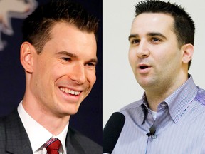 John Chayka and Alex Anthopoulos, executives from different sports, have become acquainted. (AP/Postmedia)