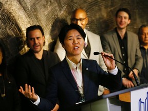 Toronto City Councillor Kristyn Wong-Tam speaks in support of an Expo 2025 bid for Toronto at a press conference at City Hall Friday October 21, 2016. (Stan Behal/Toronto Sun)