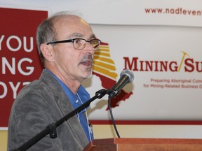 KWG vice-president Moe Lavigne speaks about the Ring of Fire at the sixth-annual Nishnawbe Aski Development Fund Mining Summit held in Timmins.