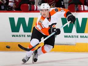 Rookie winger Travis Konecny has been a solid addition to the Flyers' top six in the early stages of the season. (Getty Images)