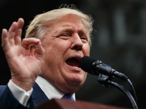 Republican presidential candidate Donald Trump speaks during a campaign rally, Friday, Oct. 21, 2016, in Johnstown, Pa. (AP Photo/ Evan Vucci)