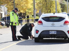 A four-year-old boy was transported to SickKids Hospital in Toronto after being struck by a car on Second Avenue in Sudbury, Ont. on Saturday October 22, 2016. Police said the child had head injuries but was conscious at the scene of the collision. John Lappa/Sudbury Star/Postmedia Network