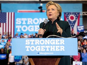 In this Friday, Oct. 21, 2016, photo, Democratic presidential candidate Hillary Clinton speaks at a rally at Cuyahoga Community College in Cleveland. Clinton bested Donald Trump in three debates. (AP Photo/Andrew Harnik)