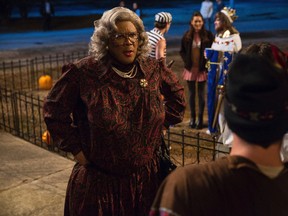 In this image released by Lionsgate, Tyler Perry portrays Madea in a scene from, "Tyler Perry's Boo! A Madea Halloween." (Daniel McFadden/Lionsgate via AP)