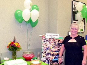 Colleen Renne's unofficial last day before her retirement after 40 years working at TD Bank in Mitchell Oct. 21 included an open house with cake and punch where colleagues and clients had the chance to wish her well before she set off on a new chapter in her life. GALEN SIMMONS MITCHELL ADVOCATE