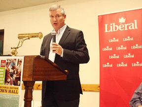 Allan Thompson being the chair on the Huron-Bruce Federal Liberal Association invited the public to one of their meetings last Wednesday. (Shaun Gregory/Huron Expositor)