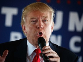 Republican presidential candidate Donald Trump speaks during a meeting with local farmers at Bedners Farm Fresh Market, Monday, Oct. 24, 2016, in Boynton Beach, Fla. (AP Photo/ Evan Vucci)