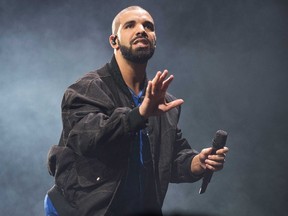In this Oct. 8, 2016 file photo, Drake performs on stage in Toronto.(Photo by Arthur Mola/Invision/AP, File)