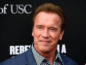 In this May 11, 2016 file photo, Arnold Schwarzenegger poses at the Rebels With A Cause Gala at The Barker Hangar in Santa Monica, Calif. (Chris Pizzello/Invision/AP, File)