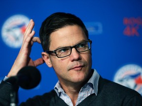 Toronto Blue Jays GM Ross Atkins at his year-end press conference in Toronto on Oct. 24, 2016. (Craig Robertson/Toronto Sun/Postmedia Network)