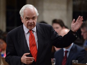 Immigration Minister John McCallum answers a question during question period in the House of Commons on Parliament Hill in Ottawa on Monday, October 24, 2016. (THE CANADIAN PRESS/Adrian Wyld)