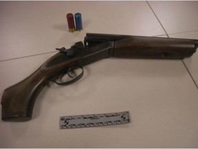 Sawed-off shotgun and ammunition allegedly seized by Toronto Police on Oct. 1 at College and Euclid Sts. Darnell Collins faces numerous charges.