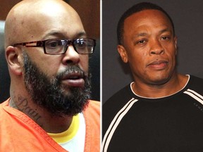 Suge Knight and Dr. Dre. (Getty/WENN.com file photos)