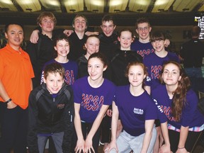 AIRDRIE ECHO FILE PHOTO
Nose Creek Swim Association coach Alexx Diep (at left in orange shirt) helped organize a free session on coaching female athletes, set to take place in the Rotary Room at Genesis Place from 7-9 p.m. on Nov. 2. The session is open to local coaches of all sports.