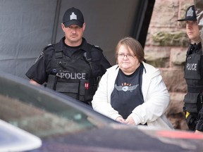 Elizabeth Tracey Mae Wettlaufer, a nurse accused in the murder of eight elderly patients in southern Ontario leaves the courthouse in Woodstock.
Geoff Robins / Getty Images