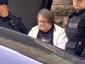 Elizabeth Tracey Mae Wettlaufer, of Woodstock, Ontario, is shown in this still image taken from video provided by Citynews Toronto in Woodstock on Tuesday Oct. 25, 2016. Police have charged a nurse in southwestern Ontario with murder alleging she killed eight nursing home residents by administering a drug. (THE CANADIAN PRESS/Handout-Citynews Toronto)