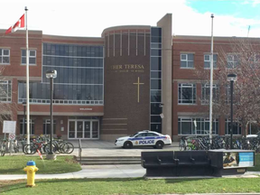 A male was arrested after a person armed with a gun was reported at Mother Teresa HIgh School on October 25, 2016.