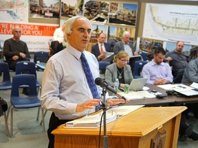 JASON MILLER/The Intelligencer       
Manager of Engineering, Ray Ford, speaks during capital budget talks Tuesday in Belleville.