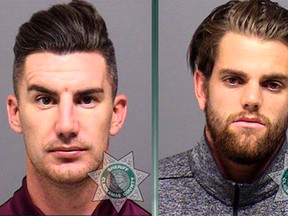Goalkeeper Gleeson and defender Ridgewell face charges of driving under the influence after an accident in Lake Oswego, Ore., on Oct. 24, 2016. (Multnomah County Sheriff's Office via AP)