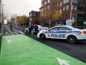 A driver making a left turn on Waverley Street hit a cyclist riding along the new segregated bike lane on O'Connor last week Photo courtesy Michael H. Vickers