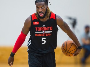 DeMarre Carroll during a Raptors practice at the BioSteel Centre in Toronto on Tuesday October 25, 2016. The Raps open their season Wednesday at the ACC against the Pistons. (Ernest Doroszuk/Toronto Sun)