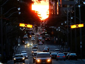St Clair Ave. looking west from Mt Pleasant at sunset on Tuesday, Oct. 25, 2016. (Michael Peake/Toronto Sun)